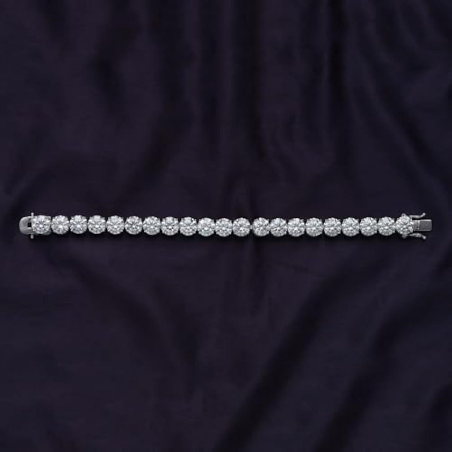 68-84 carat Moissanite tennis bracelet, 10mm round laboratory synthetic Moissanite, 925 sterling silver bracelet for men & women alike 7 to 8.5 inches