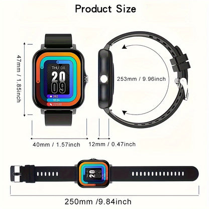 1.85-Inch Full Touch Smartwatch - Sports Watch for Men and Women with Wireless Calling and Fitness Tracking