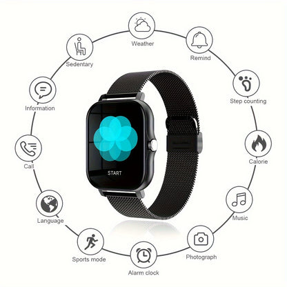 1.85-Inch Full Touch Smartwatch - Sports Watch for Men and Women with Wireless Calling and Fitness Tracking