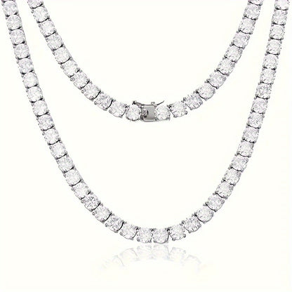 S925 Sterling Silver Cuban Necklace with 9.8-Carat Moissanite - Hip Hop Jewelry for Men and Women